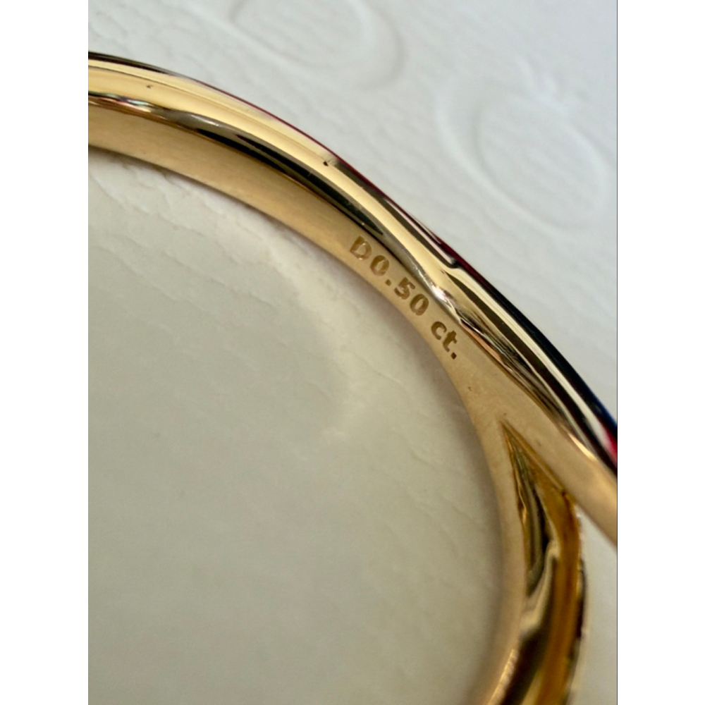 PANDORA Nova 0.50ctw Lab-Grown Diamond 14k Gold Asymmetric Ring Size 54(7) - Picture 7 of 10
